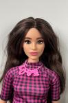 Mattel - Barbie - Fashionistas #188 - Pink & Black Checkered Dress - Curvy - кукла